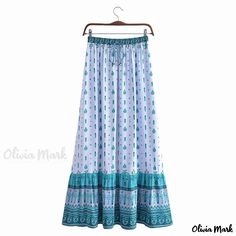 Olivia Mark - Watermark-Positioned Printed Belt Elastic Waist A-line Midi Skirt Snowboarding Hairstyles, Outfits Coquette, Outfit Coquette, Dress Dinner, Hyper Feminine, Coquette Outfit, Bow Coquette, Feminine Outfits, Printed Long Skirt