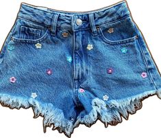 High-waist Blue Jeans With Floral Embroidery, High Waist Blue Jeans With Floral Embroidery, Bohemian High Rise Jeans For Summer, Light Wash Jeans For Summer Festival, Embroidered Denim Blue Jeans For Summer, Summer Festival Light Wash Jeans, Trendy Blue Bottoms With Floral Embroidery, Blue Embroidered Short Length Jeans, Blue Embroidered Denim Shorts