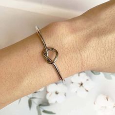 New Color: Silver Trendy Infinity Jewelry Gift, Adjustable Bangle Bracelet For Promise, Trendy Infinity Jewelry For Gift, Minimalist Metal Bracelets For Mother's Day, Minimalist Bangle Jewelry For Valentine's Day, Metal Bangle For Promise, Metal Bangle For Promise Occasion, Modern Heart Bracelet As Gift, Modern Heart Bracelet For Gift