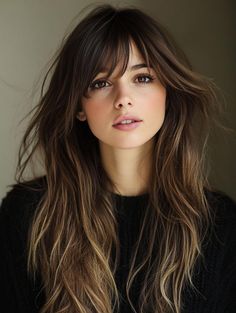 Discover Stunning Long Layered Hair with Bangs Ideas: Transform Your Look with These Trendy Styles Bangs For Thick Hair, Layered Hairstyles With Bangs, Long Hair With Bangs And Layers, Layered Hair With Bangs, Layered Hairstyles