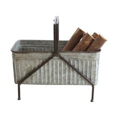 This is the perfect container to place by your fireplace and store the additional wood. It would also make a great planter. Just remember to line the inside with plastic. Another idea is to store books and magazines inside or use it as a place to collect loose items in the room at the end of the day. Color: Gray. Corigated Metal, Farmhouse Tub, Metal Bucket Planter, Rustic Closet, Bucket Planters, Farmhouse Patio, Fall Fireplace, Iron Planters, Metal Storage Racks