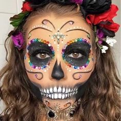 Hallowing Makeup, Calavera Makeup, Fantasy Make-up, Skull Face Paint