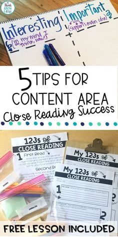 five tips for content area close reading success