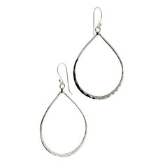 Stunning teardrop shaped drop earrings,Made of .925 sterling silver. Open tear motif. Hammered, polished finish. Measurements: 1.75 inch drop (total length) material 925 sterling silver Drop Hoop Earrings, Nyc Jewelry, Hammered Sterling Silver, Kids Earrings, Latest Jewellery, Hammered Silver, Fine Earrings, Girls Earrings, Tear Drop