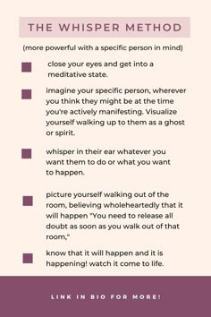 Be careful - this method is very powerful for manifestation.. (use only with good intentions!) Click the pin for more methods like this <3 Most Effective Manifestation Method, Scripting Manifestation Specific Person, Fairytale Method Manifestation, Strong Manifestation Methods, Love Method, Mirror Manifestation Method, 77x7 Manifestation Method, Whisper Manifestation Method, Wisper Manifesting Method