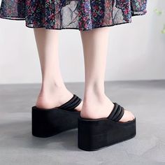 Patterned:Solid colorMaterial:FabricHeel Type:Platform HeelClosure:Slip-onHeel Hight:High HeelItem ID:NP65119 Beach Wedges, Summer High Heels, Flip Flops Style, Wedge Flip Flops, Fashion Slippers, Shoes On Sale, Super High Heels, Womens Summer Shoes, Beach Flip Flops