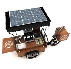 an electronic device with a solar panel on top