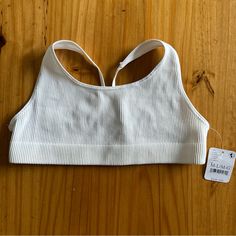 Free People Intimately Wireless Size M / L Sienna Strappy Bra White Bralette New New With Tags, Approx 12 1/4" Across Bottom Band Strappy Bralette, White Bralette, Strappy Bra, Free People Intimates, New New, Women's Intimates, Bralette, New Color, Free People