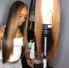 Ginger Blonde, Wigs Straight, Colored Wigs, Lace Front Human Hair, Brown To Blonde, Honey Blonde, Hair Lace, Lace Frontal Wig