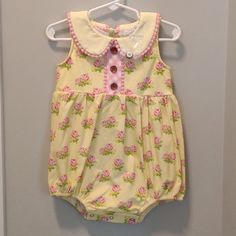 This Listing Is For One Swoon Baby Yellow Rose Bubble With Peter Pan Collar, Wooden Buttons, And Snap Bottom. Size 18 Months. Runs Big. Sleeveless Yellow Cotton Bubble Romper, Cute Yellow Bubble Romper For Spring, Yellow Casual Bubble Romper For Playtime, Casual Yellow Bubble Romper For Playtime, Cute Yellow Sleeveless Bubble Romper, Cute Sleeveless Yellow Bubble Romper, Cute Fitted Yellow Bubble Romper, Casual Yellow Bubble Romper For Playwear, Playful Yellow Bubble Romper For Playwear