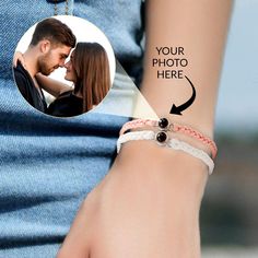 No matter what moment connects you, keep it close to your heart every day with this personalized photo bracelet. Just peek inside the stone or hold the photo stone up to your phone camera to see the image inside. Custom Photo Bracelet, Black Metal Bracelet, Lily Bracelet, Mom Pictures, Customizable Jewelry, Memorial Bracelet, Personalized Bracelet, Photo Pendant, Phone Camera