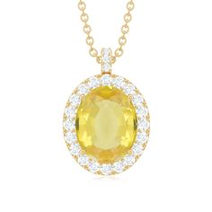 Product Details Enhance your allure with this mesmerizing Pendant Necklace that showcases a stunning Oval Shape Lab Created Yellow Sapphire as its centerpiece, delicately nestled in a prong setting. The enchanting created sapphire is surrounded by a brilliant halo of Diamond gemstones, emitting a radiant brilliance from every angle. This pendant exudes elegance and captivates attention with its captivating design. Product Information SKU SHP-PENDANT062310011 Length 16.5 mm Width 11.2 mm Height 6 Sapphire Diamond Pendant, Halo Pendant, Oval Pendant, Yellow Sapphire, Diamond Halo, Design Product, Sapphire Diamond, Diamond Gemstone, Halo Diamond