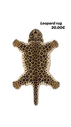 a leopard rug with the words leopard rug 2000 - 04 on it's back