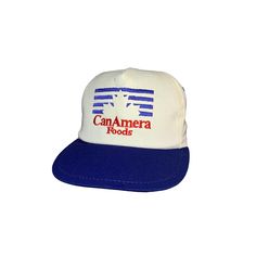 Vintage 80s CanAmera Foods Hat Used condition. Has light yellowed on seams. See pics! 50% cotton 50% polyester Made in Canada THIS IS USED ITEM ! PLEASE DONT EXPECTED IT TO BE LIKE NEW OR IN PRISTINE CONDITION ! One size fits all. Worldwide shipping: Approximate delivery time 14-30 days Please be careful and ask any specific questions about item before purchasing. I can send you additional details photos as needed. Vintage Sports Hats, Retro Cotton Dad Hat With Embroidered Logo, Vintage Cotton Snapback Hat With Embroidered Logo, Retro Embroidered Logo Baseball Cap, Vintage Baseball Cap With Embroidered Logo, Vintage Embroidered Logo Baseball Cap, Sports Hats, Sport Hat, Great T Shirts