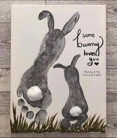 some bunny loves you card with two rabbits