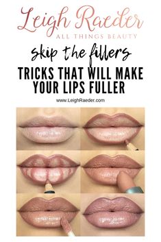 How To Lip Contour, Contour Lips Bigger, Bigger Lips Makeup Tutorials, How To Contour Lips, How To Do Lip Makeup, Natural Soft Glam Makeup Brown Eyes, How To Make Your Lips Look Bigger, How To Make Lips Look Bigger, Lip Ideas Make Up