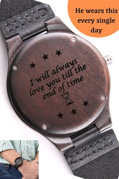 birthday gift for boyfriend Wooden Watches As Gifts, Wooden Watches With Round Dial As Gift, Engraved Brown Watches For Gift, Engraved Brown Watches For Gifts, Engraved Brown Watches As Gift, Brown Engraved Watch For Gift, Brown Engraved Watches As Gifts, Gift Brown Leather Strap Watches, Brown Leather Strap Watch As Gift