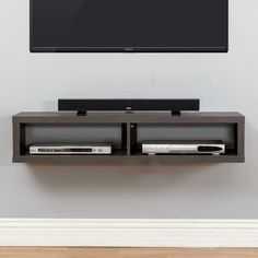 a flat screen tv mounted to the side of a wall