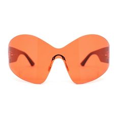 These super funky XXL oversized shield fashion style wrap around oversized sport sunglasses are the perfect way to stand out from the crowd. They are designed to achieve a maximum facial coverage, so you can be sure that your eyes will be protected from the sun's harmful UV rays. The sunglasses are made with 100% UV400 polycarbonate material, which is both durable and lightweight. They also have a comfortable fit that will keep them in place all day long. Whether you're going for a walk on the b Red Modern Shield Sunglasses With Uv Protection, Modern Red Shield Sunglasses With Uv Protection, Modern Rimless Red Sunglasses, Modern Red Rimless Sunglasses, Trendy Red Shield Sunglasses With Anti-reflective Coating, Trendy Red Anti-reflective Shield Sunglasses, Modern Orange Shield Sunglasses With Anti-reflective Coating, Trendy Red Rimless Sunglasses, Modern Orange Anti-reflective Shield Sunglasses