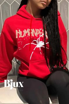 Bjux - Stylish Hooded Collar Top with Vibrant Red Print Design White Short Dress, Workwear Fashion, Hooded Tops, Collar Designs, Collar Top, Cute Simple Outfits, Online Tops, Suit Fashion, Print Pullover