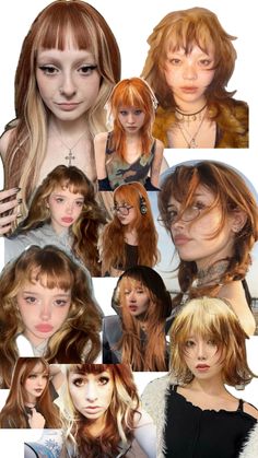 Rare Haircuts, Autumn Hair Colour Ideas, Hair Color Same As Skin Tone, Interesting Hair Color Ideas, Alt Hair Colours, Coloured Hair Aesthetic, Weird Haircuts Women, Foxy Hair Color, Orange Bleached Hair