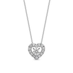 Achieve a classic yet romantic look with the enchanting details of this round diamond heart frame pendant in white gold. Crafted in cool 10K white gold Diamonds line the open heart-shaped frame. Nestled in the top, a 1/4 ct. diamond adds further sparkle to this 3/8 ct. t.w. diamond design. This pendant suspends along an 18.0-inch cable chain, adjustable to 16.0 inches, that secures with a lobster claw clasp. Heart Shaped Frame, Black Friday Specials, Gold Book, Necklace Clasps, Peoples Jewellers, Heart Frame, Romantic Look, Open Heart, Stone Heart