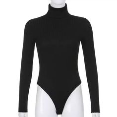 Really comfortable and stylish bodysuit. Exclusive. Long sleeve with turtleneck ribbed knitted bodysuit. Bodysuit for winter. Body suit top. Autumn Winter Outfits. Autumn Winter Outfits, Black Bodysuit Longsleeve, High Neck Bodysuit, Casual Bodysuit, Turtleneck Bodysuit, Body Suit With Shorts, Ribbed Turtleneck Sweater, Bodysuit Fashion, Knit Bodysuit