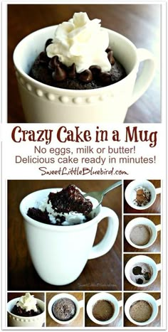 an advertisement for a cake in a mug