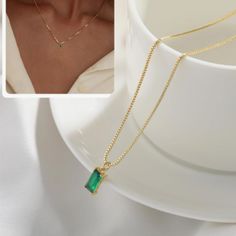 12 Month Birthday Gift: The Dainty Birthstone Necklace Is Your Best Choice As Birthday Gift To Your Mom, Wife, Girlfriend, Daughter, Friends Or Yourself. For Example, The Emerald Necklace Means Lucky, And The Diamond Necklace Means Innocence And Love. Choose The Unique Stone For Them To Express Your Sincerest Wishes. 14k Gold Plated Necklace: The Birthstone Necklace Consists Of 12 Colors Of Cubic Zirconia(0.4cm*0.8cm) And 14k Gold Plated Box Chain Without Nickle And Lead, Hypoallergenic. Generou Green Emerald Necklace With Jewels As A Gift, Green Emerald Necklace For Party - May Birthstone, Trendy Green Necklace For Gift, Trendy Green Necklace Gift, May Birthstone Gemstone Necklace For Party, Green Emerald Clavicle Necklace For May Birthstone, Green Emerald Collar Necklace For May Birthstone, Green Birthstone Jewelry For Party, Gift Green Emerald Necklace With Delicate Chain