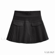 Lasaky - Modest Slim-fit Pleated Skirt with Built-in Safety Shorts - Knee-Length Womens Skirt Polyester Skirt, Half Skirt, A Line Mini Skirt, Skirt Skirt, Print Crop Tops, Knee Length Skirt, Skirts With Pockets, Types Of Skirts, Short Skirt