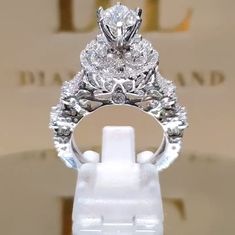 a close up view of a diamond ring