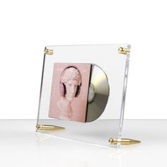 a cd case sitting on top of a white table