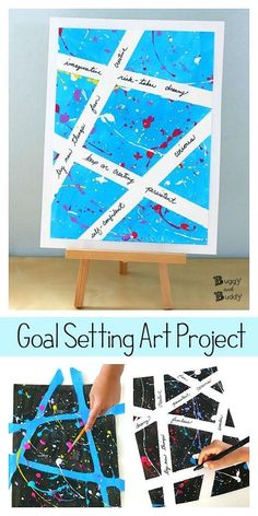 the goal setting art project is to teach children how to paint and draw on canvases