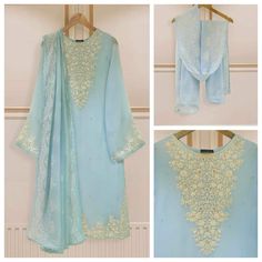 "Two piece 100% pure chiffon beautiful embroidered shirt with dupatta length: 46\" dupatta fabric : chiffon" Pure Chiffon, Designer Dress, Embroidered Shirt, Pakistani Dresses, Dress Clothes For Women, Desi, Pakistan, Designer Dresses, Dress Outfits