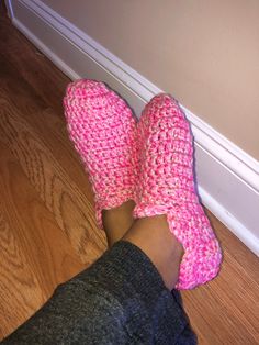 These beautiful crocheted Blush & Bubble Gum Pink slippers are one size fits all and very comfy and soft for every season. They also come in multiple colors. When you're not wearing them and want to keep up with them, you can use the toe string to keep them together. Pink Slippers, Crochet Slippers, Bubblegum Pink, Womens Slippers, One Size Fits All, Handmade Crochet, Unique Style, Slippers, Yarn