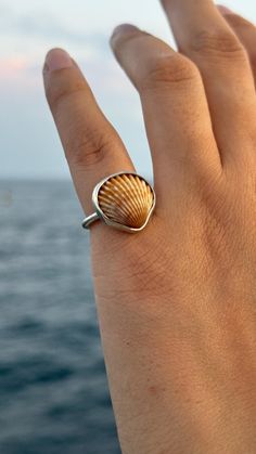 Seashell ring with a shell picked at Barcelona beach. Made by hand in silver 925. The inner diameter of the ring is 15.63mm. Sea Inspired Jewellery, Ocean-inspired Silver Rings For The Beach, White Shell Rings For The Beach, White Shell Rings For Beach, Silver Shell-shaped Rings For Beach, Silver Shell Rings For Beach, White Shell-shaped Rings For Beach, Unique Silver Shell Rings, Silver Shell-shaped Ring For Gift