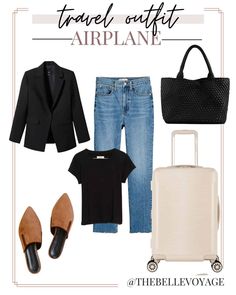 7 Cute and Comfy Airplane Outfit Ideas: What to Wear on a Plane Airplane Outfit Ideas, Airplane Outfit, Cute Airport Outfit, Airport Outfit Ideas, Plane Outfit, Comfy Airport Outfit, Comfortable Travel Outfit