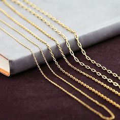 14k SOLID gold cable chain Long Link cable chain dainty | Etsy Gold Link Charm Necklace With Rolo Chain, Minimalist Yellow Gold Charm Necklace With Cable Chain, Yellow Gold Cable Chain Charm Necklace For Layering, Gift Delicate Chain Necklace With Rectangular Links, Delicate Chain Necklace With Rectangular Links For Gift, Gift Rectangular Links Delicate Chain Necklace, Minimalist Gold Plated Cable Chain Necklace, Minimalist Gold-plated Cable Chain Charm Necklace, Minimalist Gold Plated Charm Necklace With Cable Chain