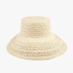 Color: natural    toquilla straw | cotton lining    fit: one size fits most    brim size: 3.5” | crown size: 4-3/8”    handwoven in ecuador Rope Weave, Phone Shop, Denim Hat, Black Crane, Vintage Fits, A Perfect Circle, Bucket Hats, Cynthia Rowley, Green Camo