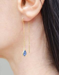 These beautiful birthstone earrings are perfect for a wedding, birthday,  anniversary, graduation or for any occasion. The silver, gold or rose  gold plated earring pendants are made of glass shine beautifully when  worn. #sapphire #sapphirejewelry #sapphirebirthstone #sapphireearrings  #septemberbirthstone #septemberbirthday #birthdaygift #giftforher  #girlfriendgift #birthstoneearrings #birthstonejewelry#dropearrings  #dangleearrings Gifts For Engaged Friend, Sapphire Drop Earrings, September Sapphire, Earrings Sapphire, Sapphire Birthstone, Valentine Gifts For Girlfriend, Wedding Day Gifts, Best Friend Jewelry, Birthstone Earrings