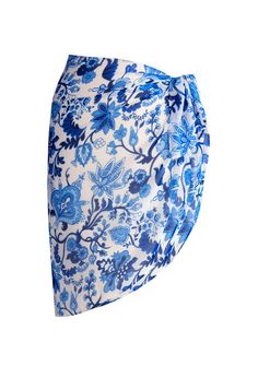 Create a chic and sexy poolside look with Shiraleah’s Capri Pareo. This pareo features a blue and white floral print, making it the perfect accessory for your day near the water. Made from polyester, the Capri Pareo is perfect to throw on over your swimsuit for easy going style. Pair with other items from Shiraleah to complete the look! Color: Blue One Size: L 23" X W 50" Material: Polyester Hand Wash, Hang Dry Made In China Vegan 04-65-069 White Floral Print Swimwear For Beach Cover-up, Elegant Floral Print Swimwear For Beach Season, Casual Spring Pool Sarong, Elegant Floral Print Swimwear For Pool, Casual Beach Season Sarong For Pool, Elegant Printed Spring Swimwear, Elegant Printed Swimwear For Spring, Elegant Floral Print Swimwear For Spring, Spring Tropical Print Sarong Beachwear