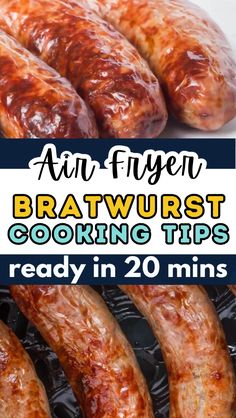 an image of bratwurst cooking tips ready in 20 mins