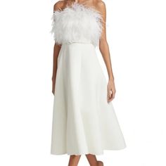 Beautiful Badgley Mischka Dress Worn Once Detachable Belt Has Slight Discoloration On The Side As Pictured Badgley Mischka Dress, Dress Cuts, Tall Model, White Outfits, Badgley Mischka, Bridal Looks, Belted Dress, Fit And Flare Dress, Wearing Dress