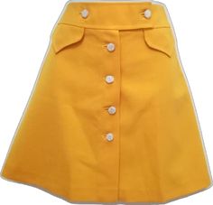 Retro Yellow Fitted Mini Skirt, Fitted Retro Yellow Mini Skirt, Retro Fitted Yellow Mini Skirt, Retro Yellow Mini Skort, Yellow Pleated Flared Mini Skirt, Retro Flared Skort With Lined Skirt, Yellow Knee-length Lined Mini Skirt, Yellow Lined Knee-length Mini Skirt, Retro Yellow Flared Skirt