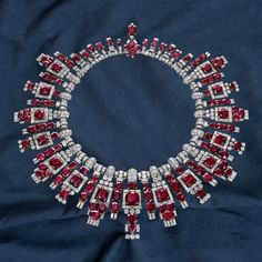 Stunning Maharaja Nawanagar Inspired Necklace Lab Ruby Luxury Statement Jewelry Maharaja Jewellery, Victor Wallpaper, Bridal Diamond Necklace, Inspired Necklace, Ruby Necklace, Royal Jewels, Ruby Stone, Crown Jewels, Fashion Jewelry Necklaces