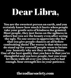 the poem dear libra written in black and white