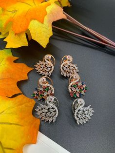 🦚Beautiful Peacock AD ( American Diamond) Style Studs | Everyday earrings | Special occassion earrings| Gifts for her| Peacock | Multicolor | Silver | Gold ⭐️Made with the Finest & High End Quality.  ⭐️ Material- American Diamond High End Quality 100% Satisfaction Guarantee: Long Lasting Plating, High-Quality Stones. Perfect for any occassion-Western, Indian and Casual day looks.    Colors Available- -Multicolor -Gold -Silver Care: It is advisable that you keep our products away from direct hea Beautiful Peacock, American Diamond, Everyday Earrings, Diamond Fashion, Earring Gifts, Jewelry Earrings Studs, Etsy Accessories, Jewelry Earrings, Gifts For Her