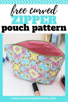 the zipper pouch pattern with text overlay