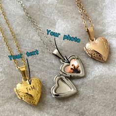 ---------- PRODUCT DESCRIPTION * How to personalize? Send your initials or names to me (icons are accepted) and send your photos. * Don't forget to choose a font number! * Sides are made to be wavy on the inside. * Inner middle of the necklace is made with a slightly more polished metal. * Electroplated with a layer of 18K Gold or Rose Gold. * Mirror polish. ---------- SHIPPING INSURANCE * Sadly, sometimes items are lost in transit, get delivered to another address or are delivered damaged - if Customizable Gold Locket Necklace For Valentine's Day, Personalized Round Pendant Locket Necklace For Valentine's, Customizable Heart Locket Necklace For Valentine's Day, Personalized Locket Necklace For Valentine's Day Keepsake, Valentine's Day Gold Customizable Locket Necklace, Customizable Heart Locket Necklace For Gift, Customizable Locket Necklace For Valentine's Day, Personalized Locket Necklace For Valentine's Day Anniversary, Valentine's Day Customizable Locket Necklace