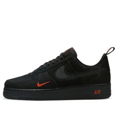 Nike Air Force 1 Low '07 LV8 'Multi-Swoosh Black Crimson' DZ4514-001 Black Nike Air Force 1 Breathable Sporty, Black Air Force 1, Bestie Outfits, Nike Fashion Shoes, Irezumi Tattoos, Mens Shoes Black, Nike Air Force 1 Low, Nike Fashion, Air Force 1 Low